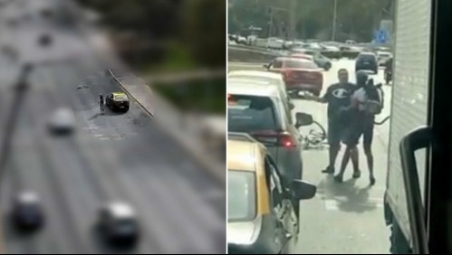 'Me reventó el parabrisas': Taxista que atacó con arma blanca a ciclista en Plaza Italia entrega su versión