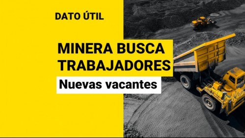 Minera ofrece sueldos de hasta $1 millón: Revisa las nuevas ofertas laborales disponibles