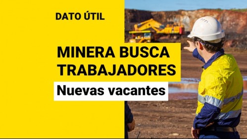 Minera ofrece sueldos de hasta $1 millón: Estas son las nuevas ofertas laborales disponibles
