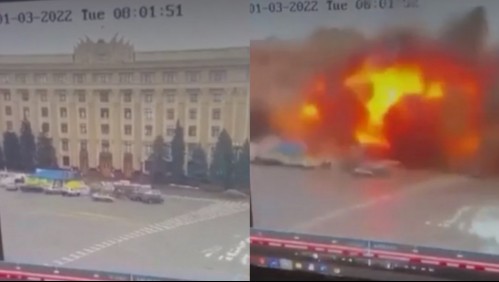 Video muestra ataque de misiles rusos contra el edificio de gobierno en la segunda ciudad más grande de Ucrania