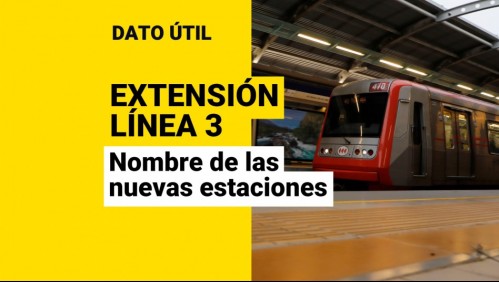 Extensión Línea 3 del Metro de Santiago: ¿Cuáles son los nombres de las nuevas estaciones?
