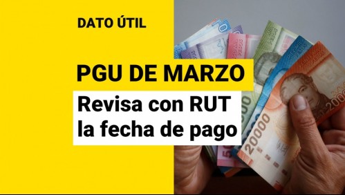 Pensión Garantizada Universal de marzo: Revisa con tu RUT la fecha de pago