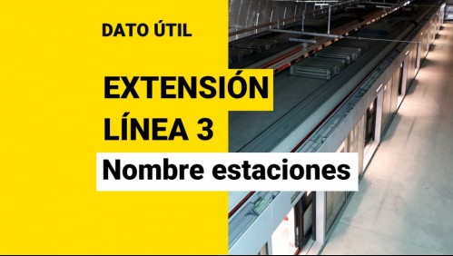 Extensión Línea 3 del Metro de Santiago: ¿Cómo se llamarán las nuevas estaciones?