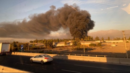Incendio se registra en la comuna de San Bernardo: Emana gran columna de humo