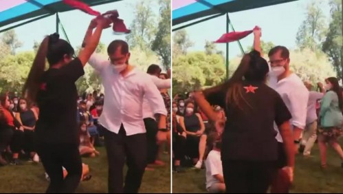'No quiero mandarme un Lagos Weber': Boric participa de pie de cueca y afirma que aún tiene que aprender a bailar