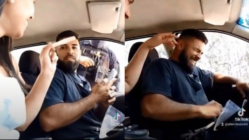 'No tiene un asiento para bebé': Policía cursa 'infracción' para anunciarle a un hombre que será padre