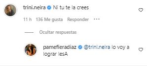 Comentario de Trinidad Neira a Pamela Díaz