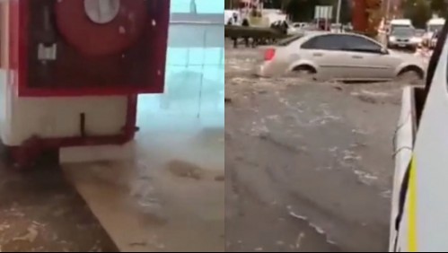 Tormenta eléctrica y lluvia en Calama: Se registran inundaciones y filtraciones en aeropuerto y un supermercado