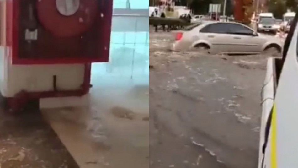 Tormenta eléctrica y lluvia en Calama: Se registran inundaciones y filtraciones en aeropuerto y un supermercado