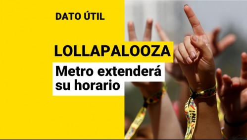Metro extenderá el horario de diez estaciones por Lollapalooza: ¿Cuáles son?