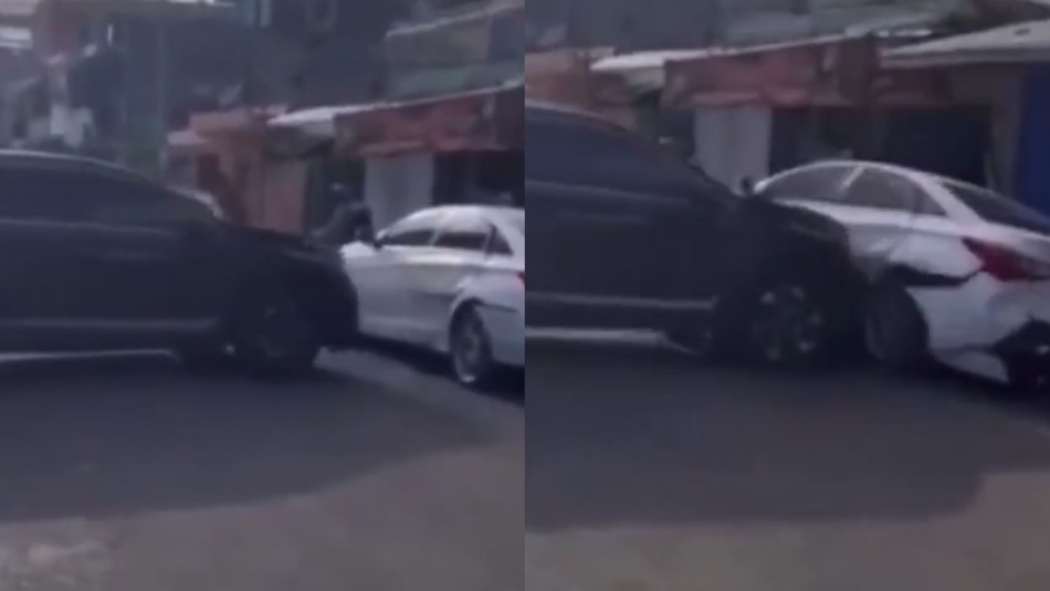 Video muestra a mujer chocando su camioneta contra el auto de su esposo tras descubrir que le era infiel
