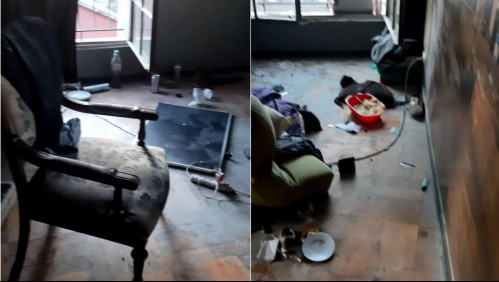 Entran a departamento, lo destrozan y golpean a hombre que habría provocado a manifestantes desnudándose en balcón