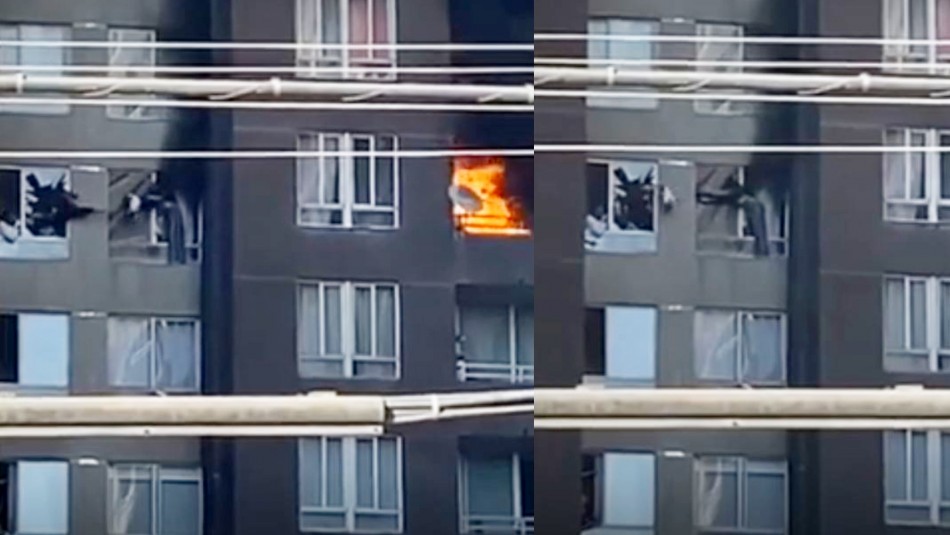 Video muestra a madre pasando su bebé a un vecino por la ventana del octavo piso para salvarlo de incendio