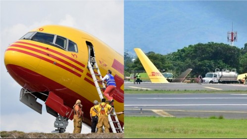 Video registra momento en que un avión de carga se parte en dos cuando aterrizaba en aeropuerto