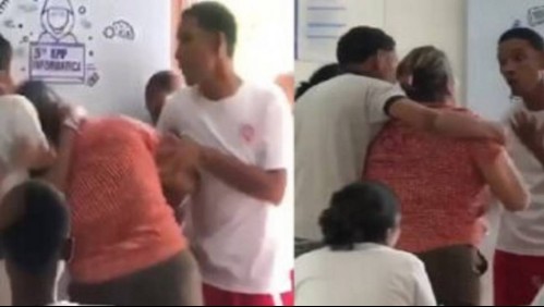 Maestra intenta ahorcar a una estudiante en salón de clases porque quería salir a comer su desayuno