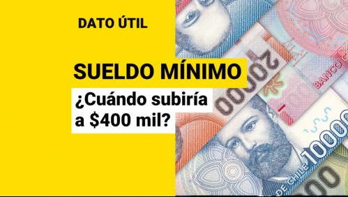 Sueldo mínimo: ¿Cuándo llegaría a $400 mil?