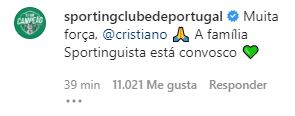 Reacción del Sporting Club de Portugal