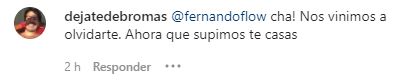 Respuesta al comentario de Fernando Godoy