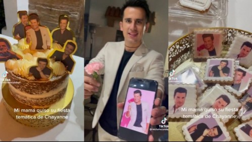 Mamá se vuelve viral por su cumpleaños con fiesta temática de Chayanne: Bailó 'Tiempo de vals' con una foto del cantante