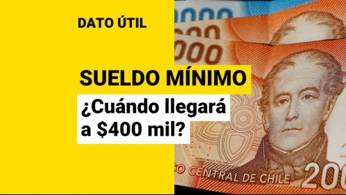Sueldo mínimo: ¿En qué fecha alcanzará los $400 mil mensuales?