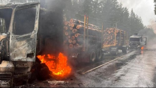 Tres camiones fueron destruidos tras un ataque incendiario en La Araucanía