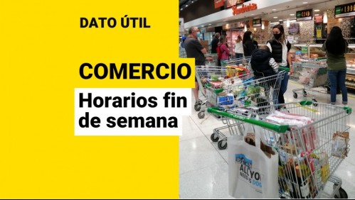 Supermercados cerrarán antes el sábado: ¿Cómo funcionará el comercio este fin de semana?