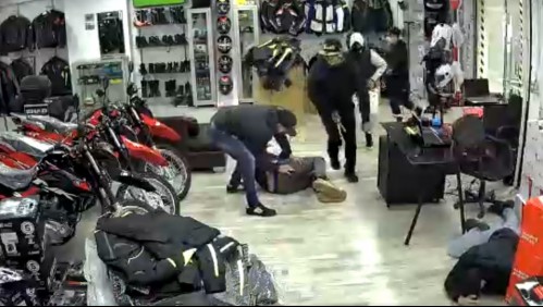 Video muestra el robo de una turba a tienda de motocicletas en Ñuñoa: Sustrajeron $30 millones en especies