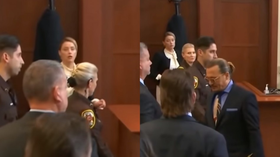 Video muestra el tenso momento protagonizado por Johnny Depp y Amber Heard al abandonar la sala en el juicio