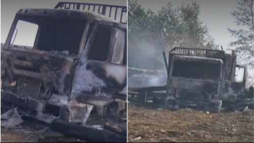 Nuevo ataque incendiario en la región del Biobío: 5 camiones y maquinaria forestal fueron quemados