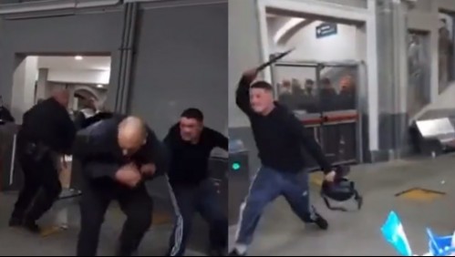 'Pégame, rómpeme la cabeza': Intenta robar, le quita el bastón a un policía y genera caos en una estación de tren