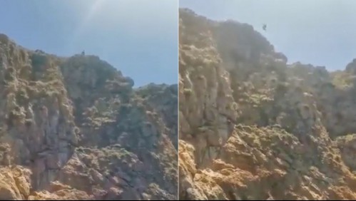Turista muere tras saltar desde acantilado de 25 metros intentando caer al mar