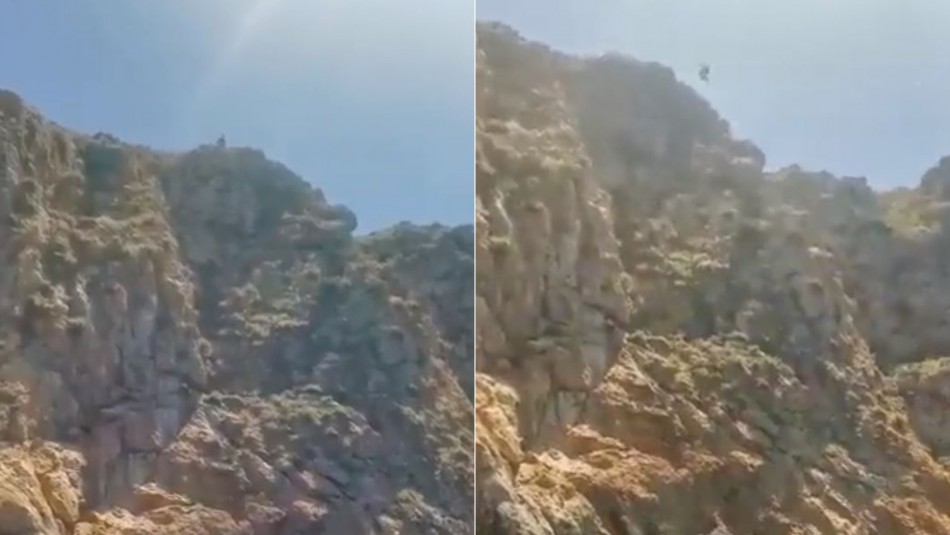 Turista muere tras saltar desde acantilado de 25 metros intentando caer al mar