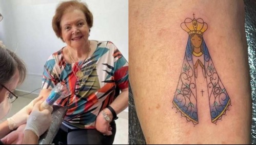 'Las promesas tenemos que cumplirlas': Abuela de 91 años se hace un tatuaje luego de que su nieto entrara a Medicina