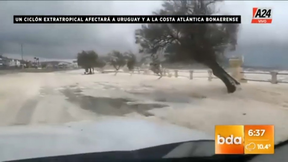 Vientos de hasta 100 km/h, múltiples daños y un joven muerto: ciclón extratropical mantiene en alerta a Uruguay