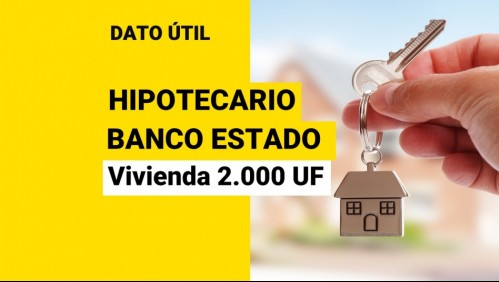 Crédito hipotecario de BancoEstado: El monto a pagar por una vivienda de 2.000 UF a 20 años de plazo