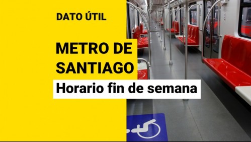 Metro de Santiago: ¿Cuáles son los horarios para este fin de semana?