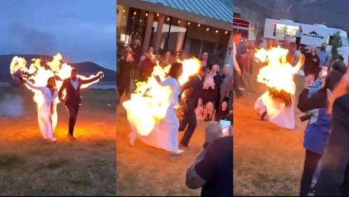 Video muestra a pareja de novios que se prendió fuego en su matrimonio para 'honrar su unión'