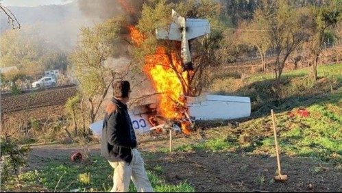 Accidente aéreo en Melipilla: Avioneta se estrella y su piloto resulta lesionado