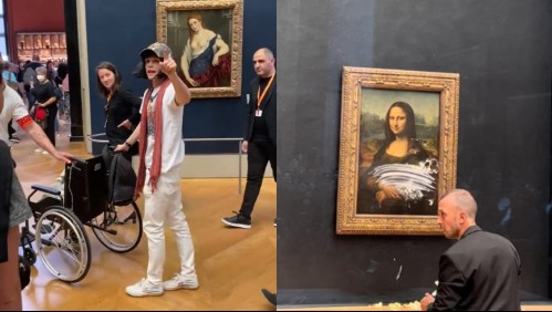 Visitante lanza un pastel a cuadro de la Mona Lisa: Fingió estar en silla de ruedas para acercarse a la obra