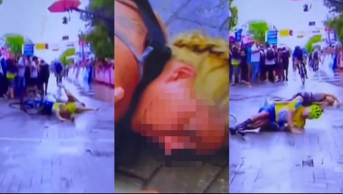 Ciclista atropelló a su esposa al llegar a la meta de competencia: ella se cruzó para sacarle fotos