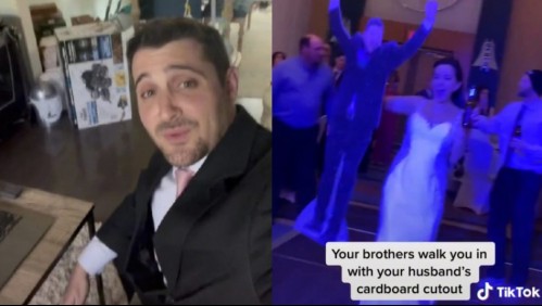 'Novio de cartón' no llega a la fiesta del matrimonio y ella celebra con una imagen: se había contagiado de coronavirus