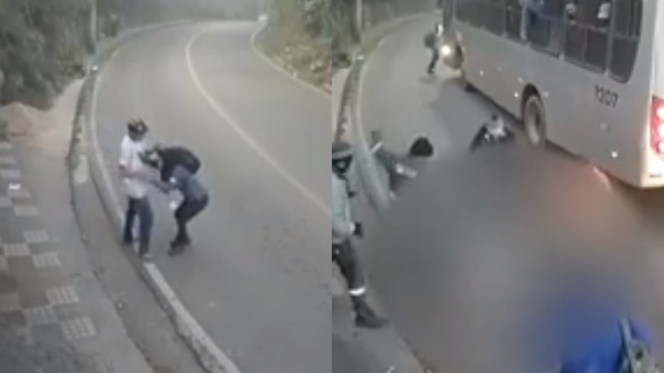 Video muestra brutal golpiza de pasajeros de un bus a ladrón que intentó robarle a una joven