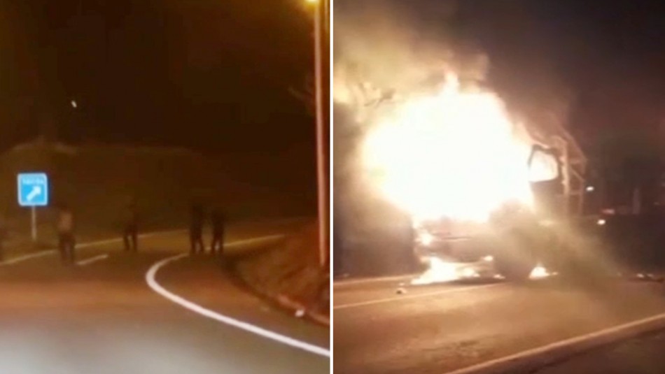 Video muestra a sujetos disparando en plena Ruta 5 Sur en La Araucanía: Incendiaron 3 camiones y una camioneta Video muestra a sujetos disparando en plena Ruta 5 Sur en La Araucanía: Incendiaron 3 camiones y una camioneta