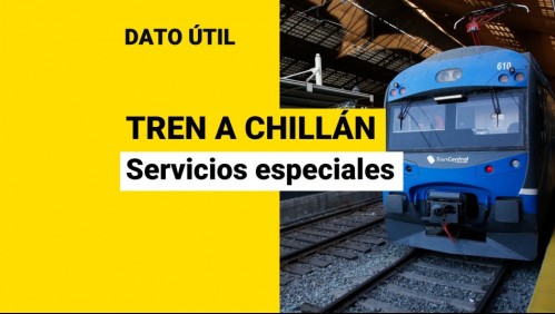 Tren Santiago-Chillán: Estos son los servicios especiales por el próximo feriado