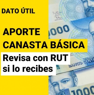 Comienza pago del Aporte Canasta Básica: Revisa con tu RUT si recibes el beneficio Comienza pago del Aporte Canasta Básica: Revisa con tu RUT si recibes el beneficio