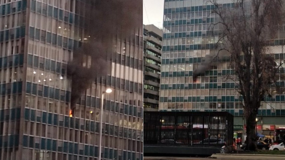 Incendio afecta a edificio en pleno centro de Santiago Incendio afecta a edificio en pleno centro de Santiago