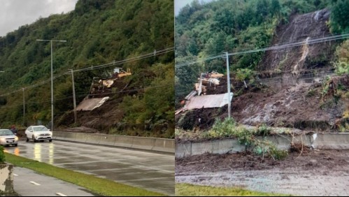 Derrumbe en ladera de cerro en Puerto Montt destruye una vivienda y provoca daños a otras dos