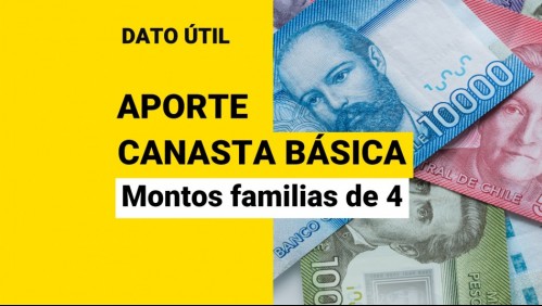 Aporte Canasta Básica: Conoce el nuevo monto para las familias de 4 personas