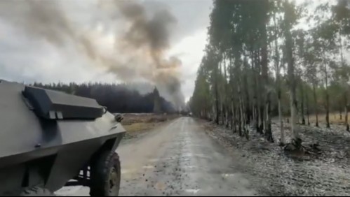 Queman 5 camiones en Collipulli: Carabineros fueron atacados con disparos en el lugar