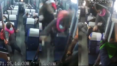 Videos registran impactante volcamiento de bus con 14 pasajeros en su interior tras chocar contra barrera de contención